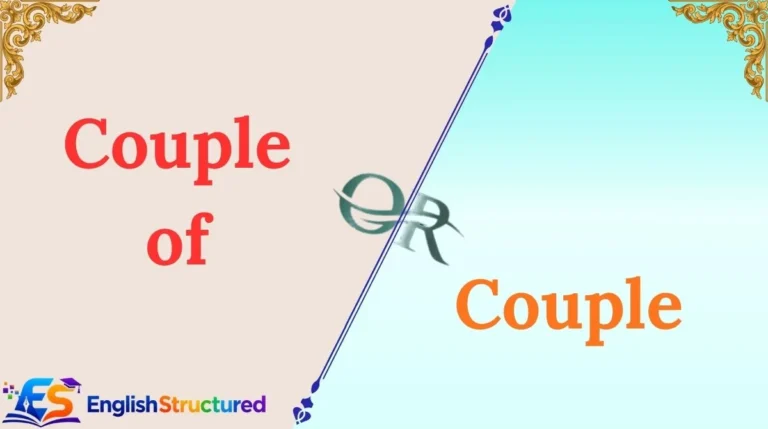 Couple of or Couple