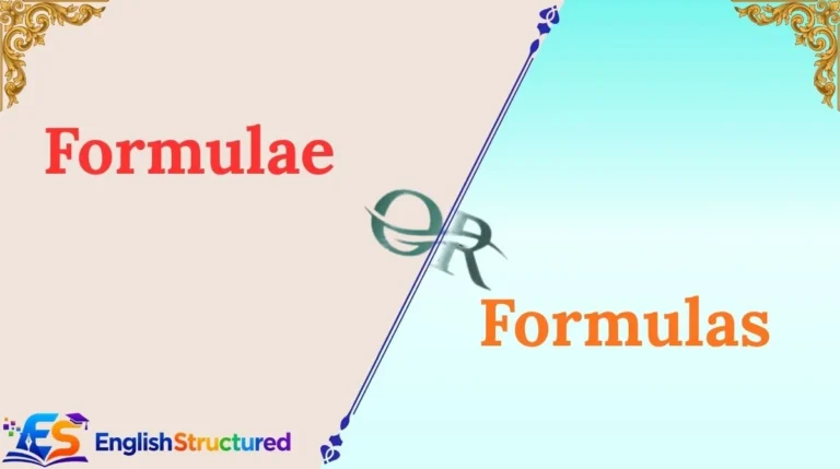 Formulae or Formulas