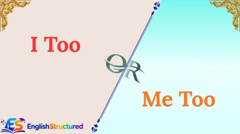 I Too or Me Too