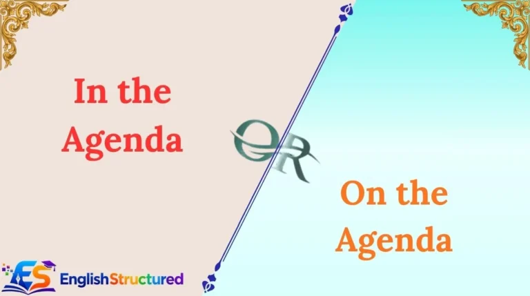 In the Agenda or On the Agenda