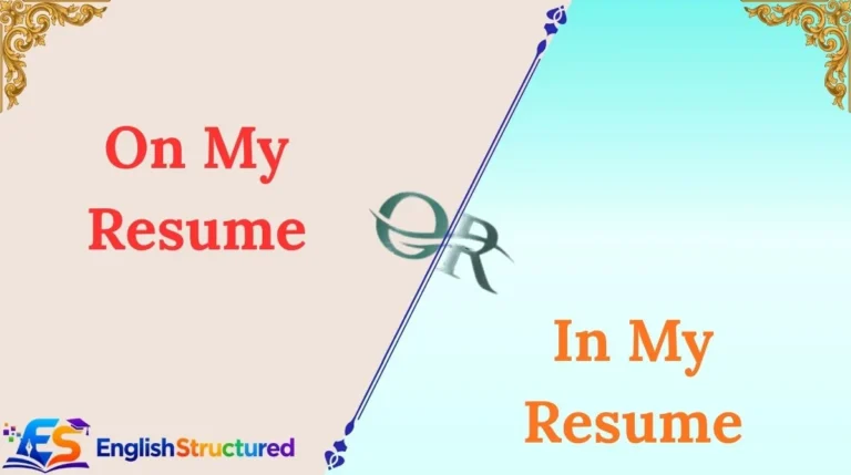 On My Resume or In My Resume
