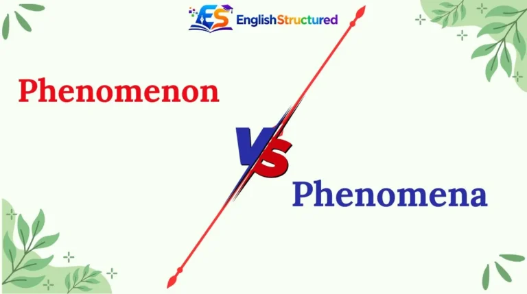 Phenomenon vs Phenomena