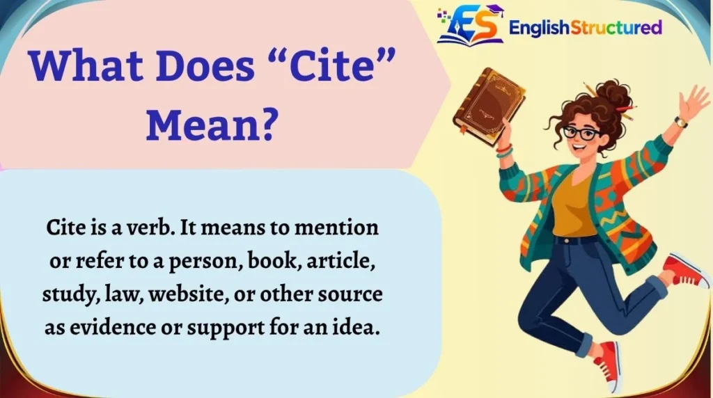 What Does “Cite” Mean?