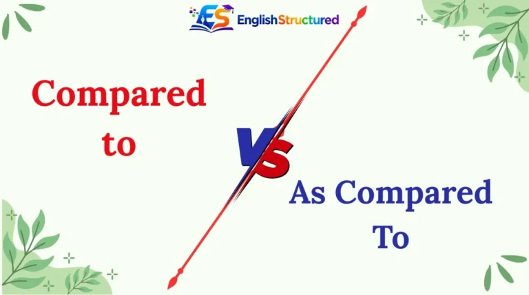 Compared to vs As Compared To